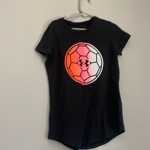 Under armour girls t shirt with soccer ball